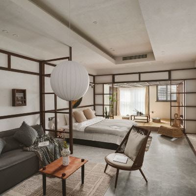 和风庭院影院大床套房