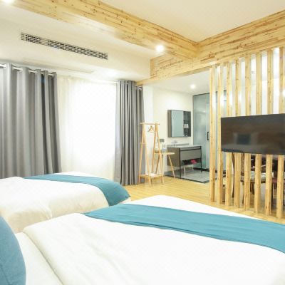 雅言休闲机麻双床房