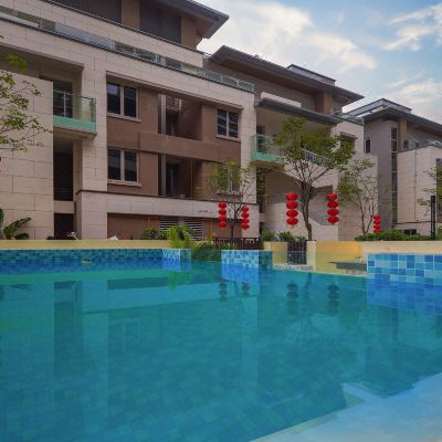 临海•蜜悦圣托里尼·6房9床轰趴别墅+KTV+庭院烧烤+私家泳池+自动麻将