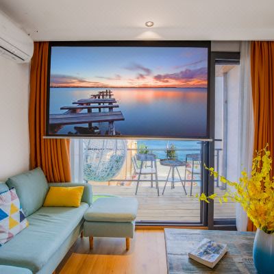 云居蜜月湖景圆床房