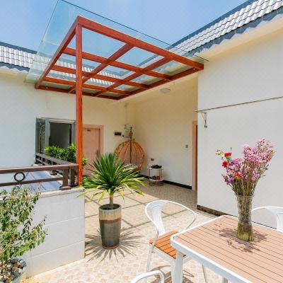 星空露台•温馨溪边大床房超大花园+泳池+烧烤