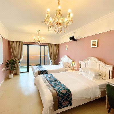 投影仪-面朝大海ins风正海景双床房（可观海日出阳台）