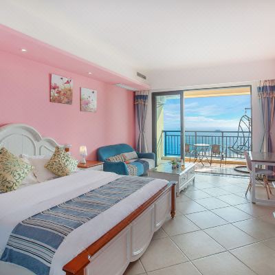 浪漫ins180度一线正面海景大床房-可观日出