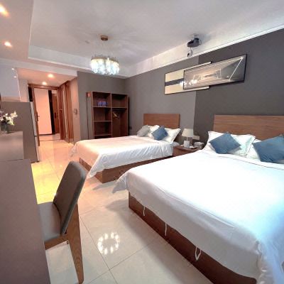 豪华双床房[洗衣机+冰箱+阳台+投影仪]