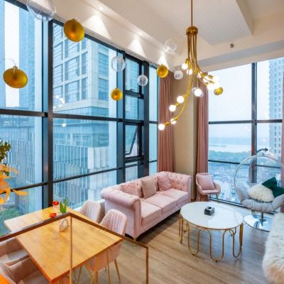 双面落地大窗观景独立三房一厅（洗衣机+冰箱）