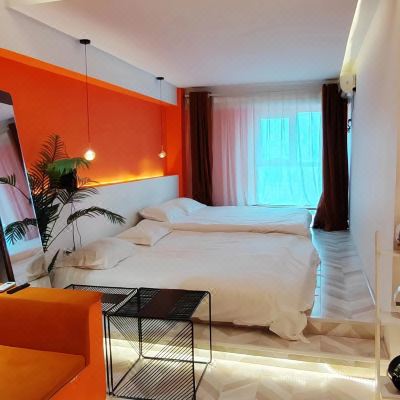 落日夕阳-双床四人麻将投影游戏房