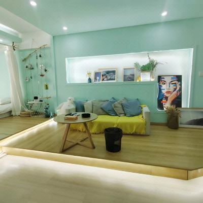 清新日式榻榻米投影双床房