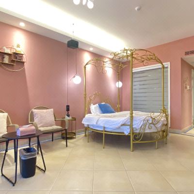 双月高层海景音乐电影圆床房（带秋千）