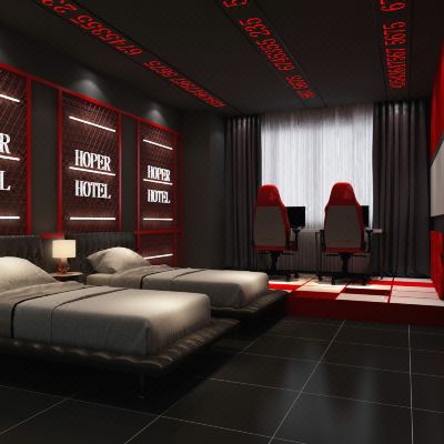 红黑潮流双床房