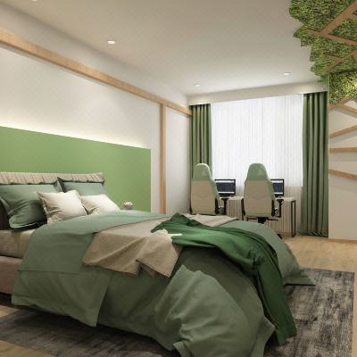 绿色小清新大床房