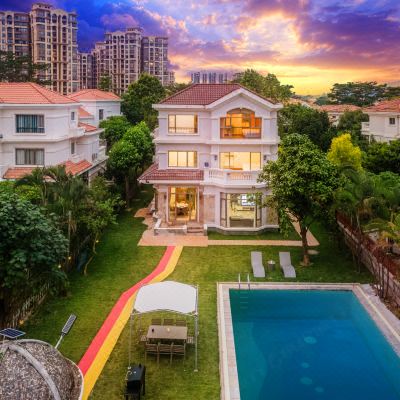 206翠山湖畔5房10床·18米泳池&温泉泡池·炭火烧烤·麻将·KTV·街机·草坪花园·团建聚会