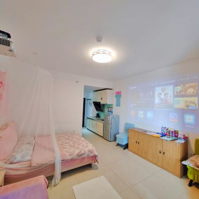 粉色邂逅主题大床房（投影）