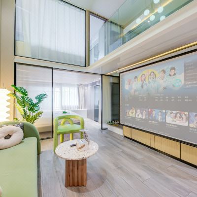 抹茶三室一厅Loft(巨屏投影套房)