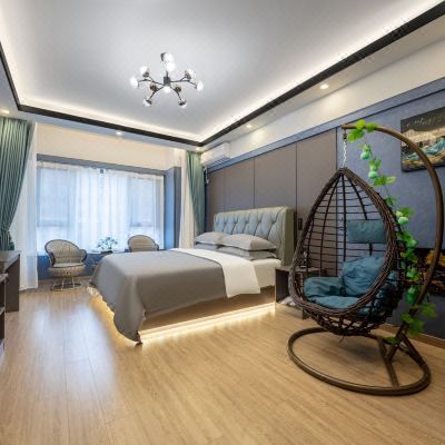 唯美主题情侣大床房