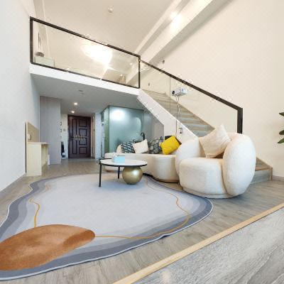 loft复式浴缸投影180度海景大床房（海湾大桥全景+洗衣机+冰箱）