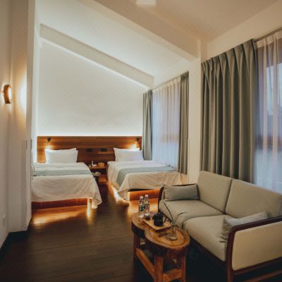 同尘•舒适双床房（宝格丽床垫+原木手工家具）