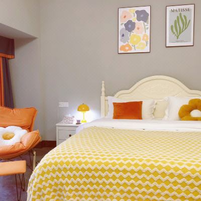 法式浪漫·五星派对三房一厅套房（餐饮吧台+洗衣机+厨房+冰箱）