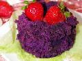 椰香草莓紫薯糕