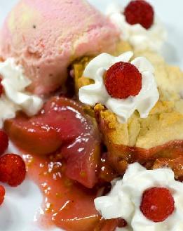 Peach and Raspberry Cobbler